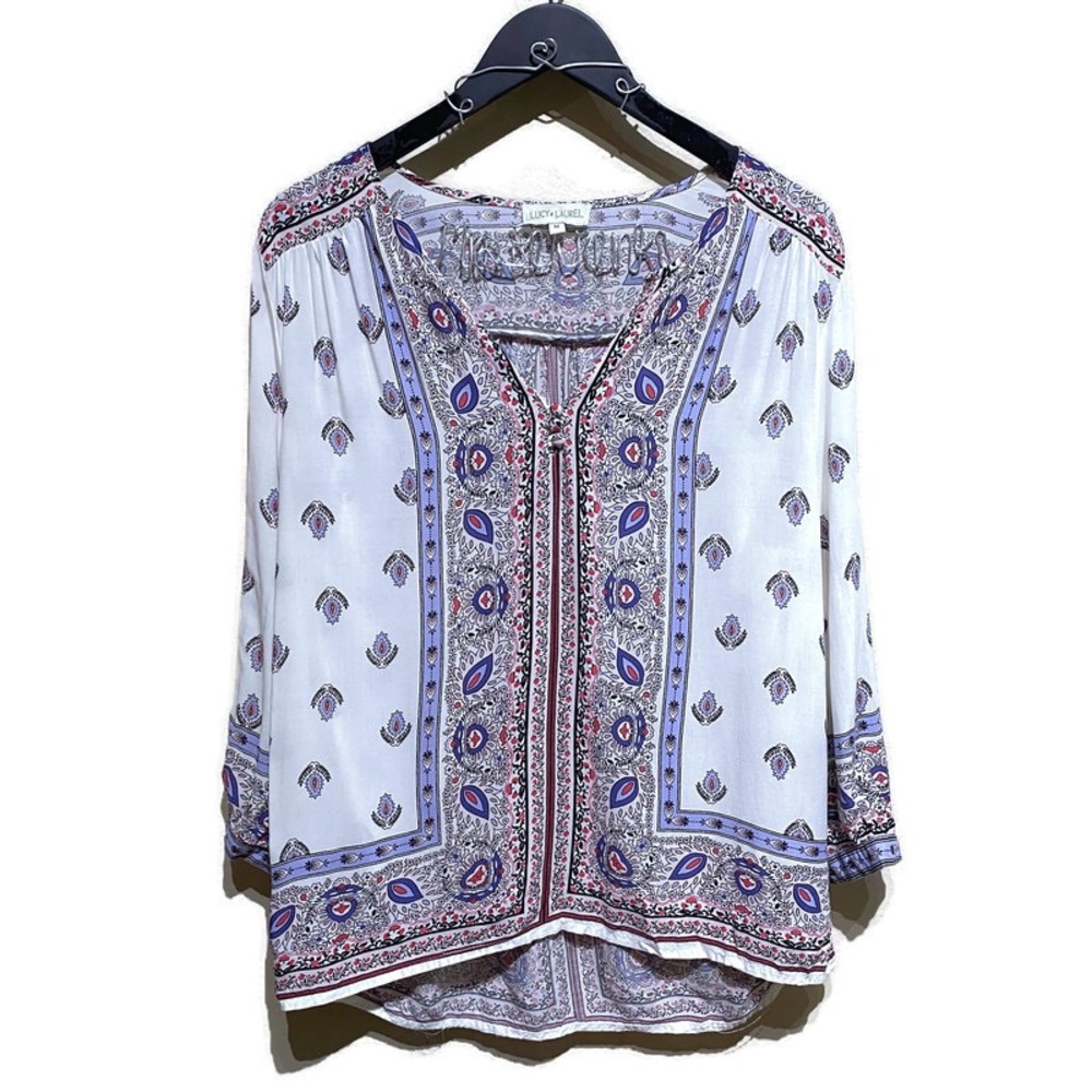 Anthropologie Lucy & Laurel Patterned Boho Top